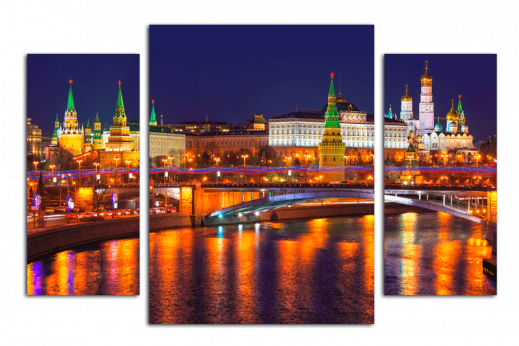 Модульная картина Ночной Кремль